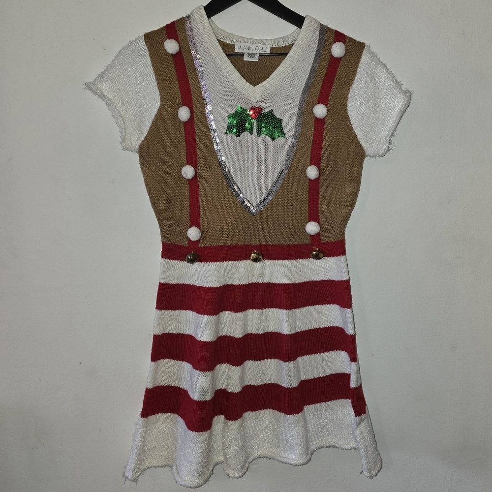Reindeer / Gingerbread Christmas Sweater Dress
